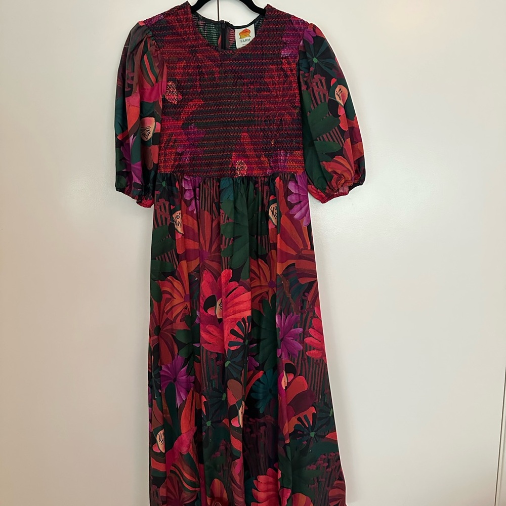 FARM Rio Multicolor Tropical Midi Dress